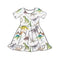 Bowtism Girls Dinosaur Name Dress with Matching Bow - Bowtism