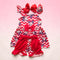 Girls Theme Park Shorts Outfit with Matching Bow