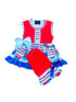 Bowtism Girls July 4th Treats Shorts Set with Matching Bow - Bowtism