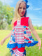 Bowtism Girls July 4th Treats Shorts Set with Matching Bow - Bowtism