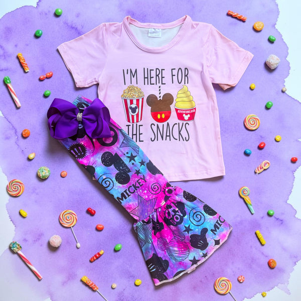 Girls Magic Treats Flare Pants Set with Matching Bow