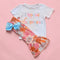 Girls Happiness Flare Pants Set with Matching Bow