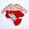Girls Santa Cookie Tutu Pants Outfit with Matching Bow
