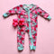 Pink Baby Smile Zip Romper with Matching Bow