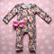 Baby Pink Santa Cheetah Romper with Matching Bow