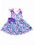 Girls Realistic Sea Twirl Dress with Matching Bow - Bowtism