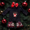 Baby Reindeer Cheetah Romper with Matching Bow
