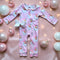 Baby Pink Santa Christmas Romper with Matching Bow