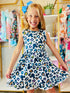 Bowtism Girls Mouse Cheetah Twirl Dress with Matching Bow - Bowtism