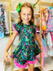 Bowtism Jungle Monkey Flutter Shorts Set with Matching Bow - Bowtism