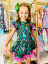 Bowtism Jungle Monkey Flutter Shorts Set with Matching Bow - Bowtism