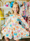 Bowtism Lydia Pumpkin Floral Dress with Matching Bow - Bowtism