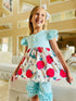 Bowtism Blue School Apple A Day Shorts Set with Matching Bow - Bowtism