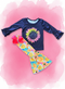Girls Bright Sunflower Flare Pants Set with Matching Bow