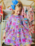 Bowtism Girls School Bus Stop Dress with Matching Bow - Bowtism