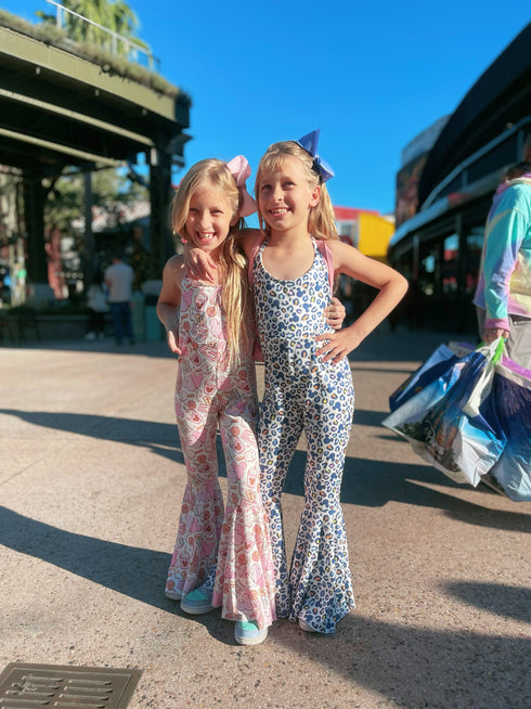 Girls Bowtism Cheetah Mouse Parks Romper with Matching Bow - Bowtism