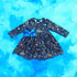 Girls Science Print Twirl Dress with Matching Bow