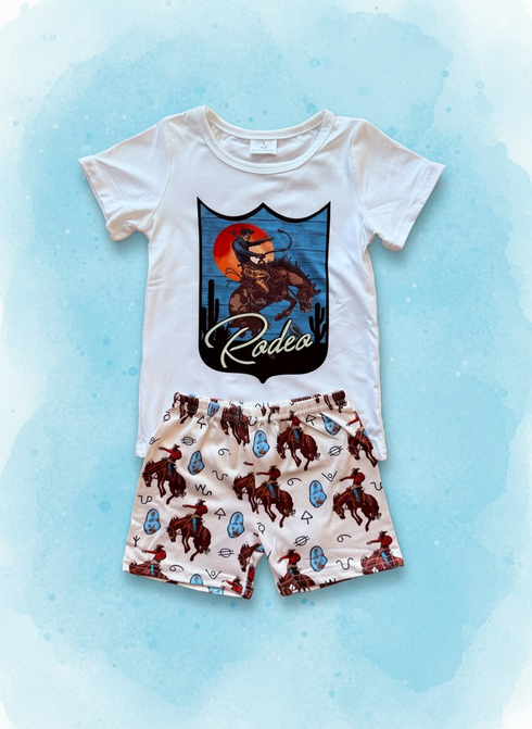 Western Rodeo Shorts Set for Boys