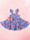 Girls Bright Summer Floral Dress with Matching Bow