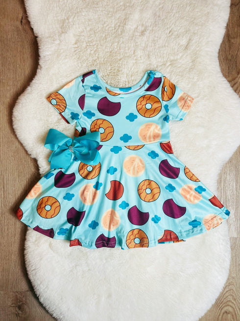 Bowtism Girl Thin Mint Cookie Dress with Matching Bow - Bowtism