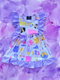 Girls Preppy Lavender School Dress with matching Bow