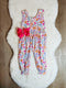 Girls Eloise Floral Romper with Matching Bow - Bowtism