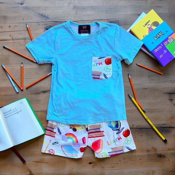 Boys Back to School Shorts Set