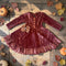 Girls Fall Velvet Bow Dress + Matching Bow