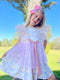 Girls Easter Velvet Lace Vintage Bunny Dress with Matching Bow - Bowtism