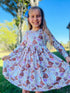 Girls Easter Choclate Bunny Twirl Dress with Matching Bow - Bowtism