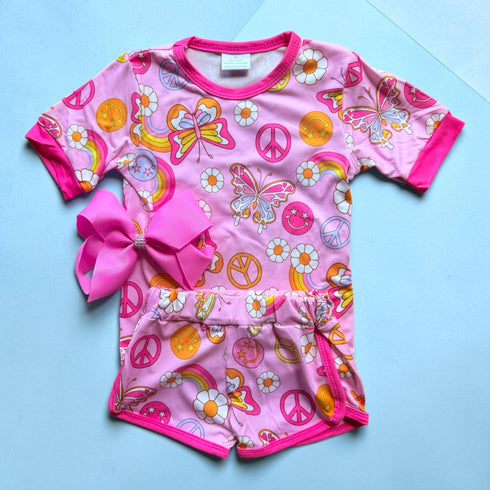Baby Groovy Shorts Set + Matching Bow