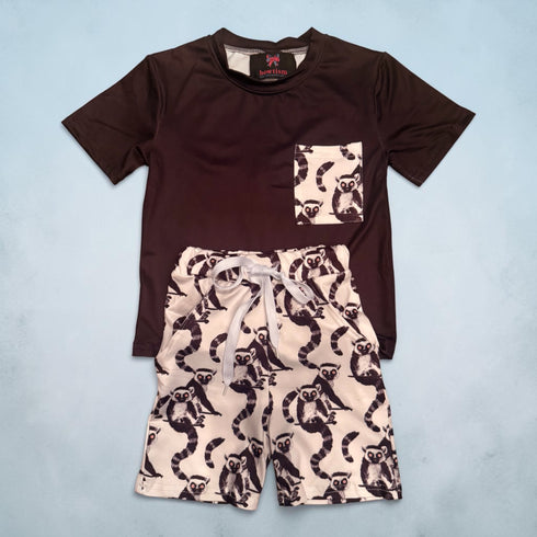 Boys Zoo Lemur Shorts Set