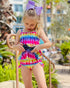 Bowtism Let’s Party Bathing Suit with Matching Bow - Bowtism