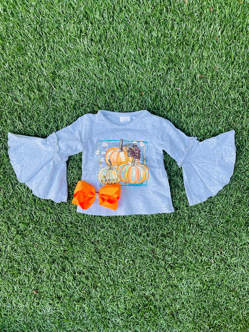 Bowtism Classic Fall Bell Shirt with Matching Bow - Bowtism