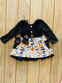 Bowtism Scary Cat Pumpkin Ruffle Dress with Matching Bow - Bowtism