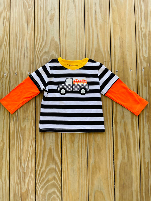 Bowtism Boys Pumpkin Stripe Boys Shirt - Bowtism