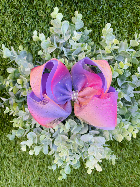 Bowtism Purple Sparkle Lace Bow - Bowtism