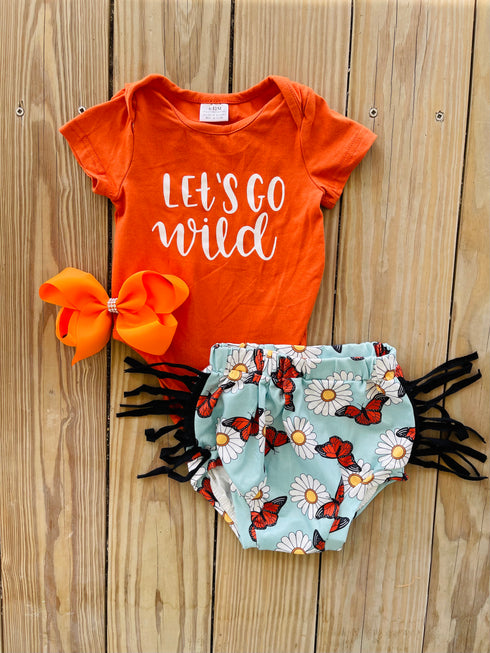 Bowtism Let's Go Wild Baby Bloomer Set with Matching Bow - Bowtism