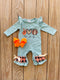 Bowtism Peace Love Pumpkin Romper with Matching Bow - Bowtism