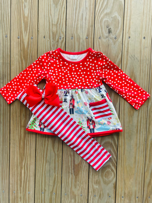 Bowtism Clara Nutcracker Pocket Pants Set with Matching Bow - Bowtism