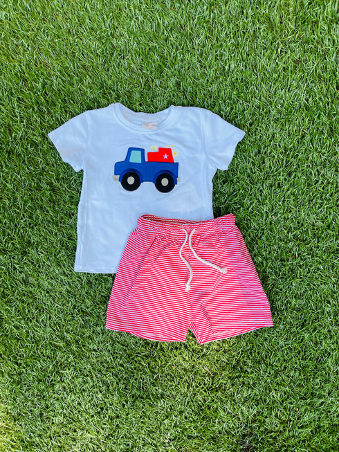 Bowtism Boys Firecracker Shorts Set - Bowtism