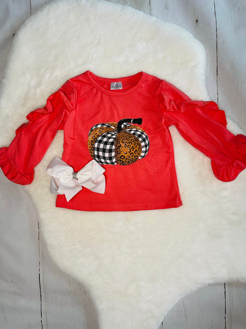 Bowtism Haleigh Fall Shirt with Matching Bow - Bowtism