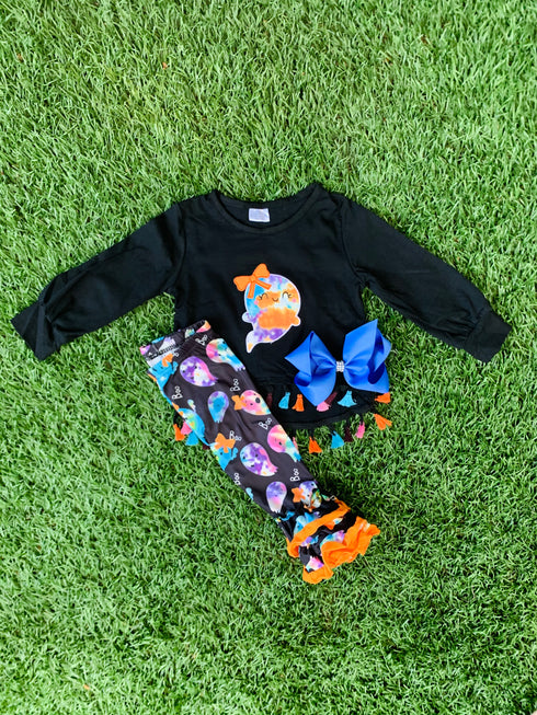 Bowtism Ghostly Tassel Pants Set with Matching Bow - Bowtism