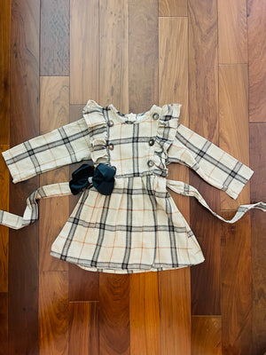 Bowtism Fall Perfection Plaid Dress with Matching Bow