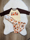 Bowtism Ultimate Pumpkin Spiced Life Flare Pants Set with Matching Bow