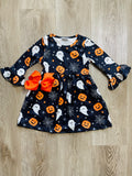 Bowtism Ghostly Boo Dress with Matching Bow