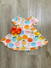 Bowtism Oh My Gourd Dress with Matching Bow