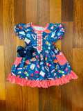 Bowtism Top Student Ruffle Dress with Matching Bow