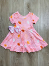 Bowtism Pretty In Pink Harvest Dress with Matching Bow