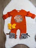 Bowtism Baby Fall Vibes Romper with Matching Bow